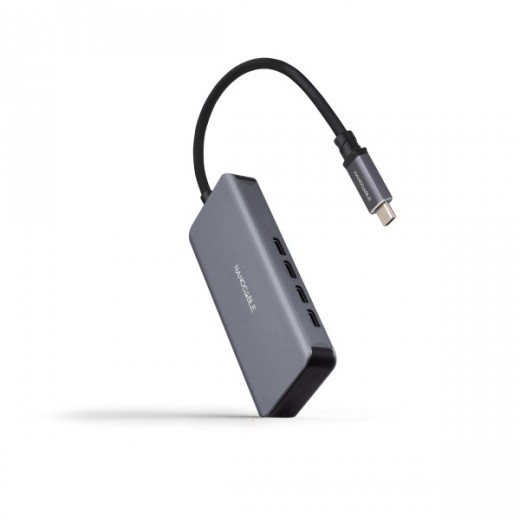 Nanocable Hub USB-C 3.2 con 4x Puertos USB-C 3.2 - Velocidad de Transferencia de hasta 5Gbps - Cable de 0.10m