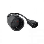 Nanocable Cable Adaptador de Corriente para SAIS C14/M a CEE7/H 16A 0.5m - Color Negro