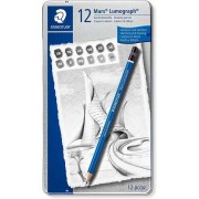 Staedtler Mars Lumograph 100 Pack de 12 Lapices de Grafito - Resistencia a la Rotura - Graduaciones Surtidas