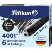 Pelikan 4001 TP/6 Pack de 6 Cartuchos - Tinta de Alta Calidad - Compatible con Plumas Estilograficas - Color Negro