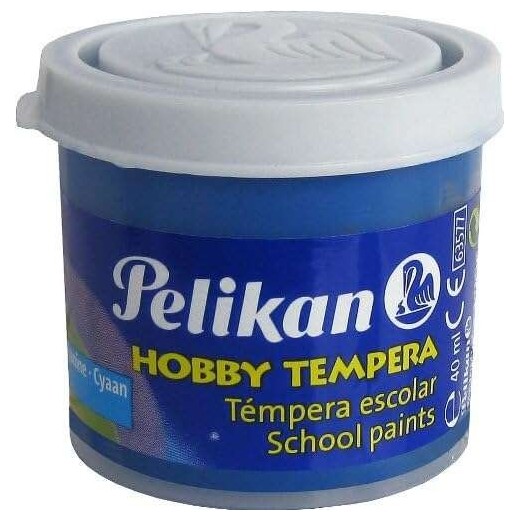 Pelikan Tempera Escolar Frasco 40ml - Facil de Lavar - Ideal para Actividades Escolares - Color Azul