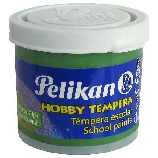 Pelikan Tempera Escolar Frasco 40ml - Facil de Lavar - Ideal para Actividades Escolares - Color Verde