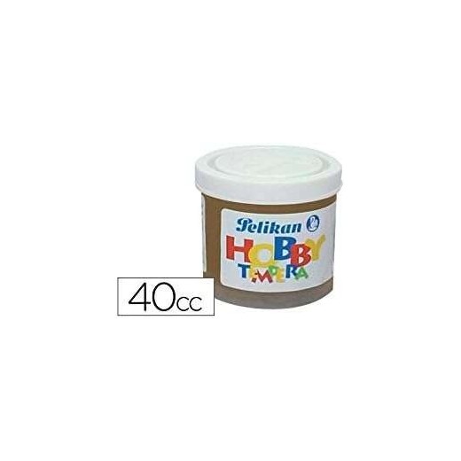 Pelikan Tempera Escolar Frasco 40ml - Ideal para Proyectos Escolares - Facil de Lavar - No Toxica - Color Siena Tostada