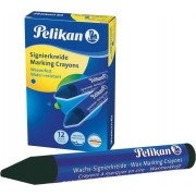 Pelikan Pack de 12 Ceras para Marcar - Resistente al Agua - Facil de Borrar - Ideal para Resaltar Texto - Color Negro