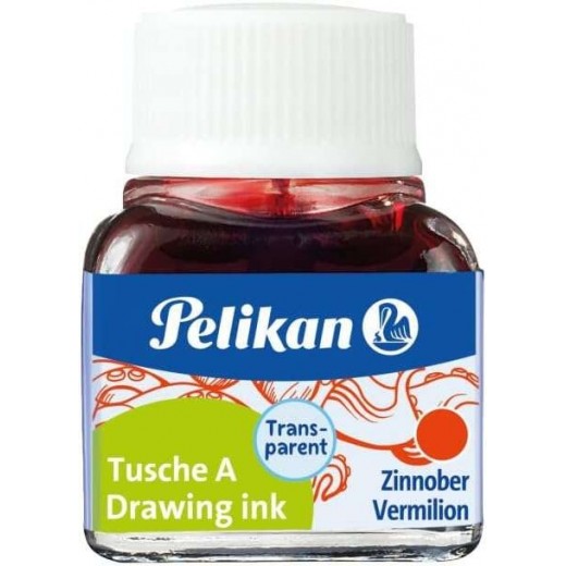 Pelikan Tinta China 523 10ml N.3 - Botella de 10ml - Ideal para Dibujo y Caligrafia - Color Bermellon