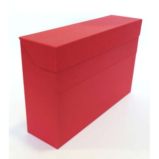 Elba Caja de Transferencia Resistente 39.6x25.4cm - Tapa con Cierre de Seguridad - Asa Ergonomica - Color Rojo Intenso