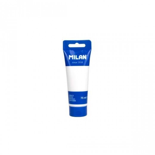 Milan Tubo de Pintura Acrilica 75ml - Pigmentos de Alta Calidad - Mezclable - Color Blanco