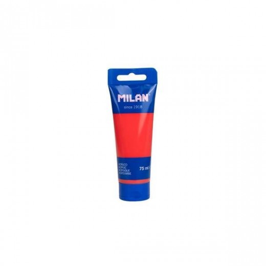 Milan Tubo de Pintura Acrilica 75ml - Pigmentos de Alta Calidad - Mezclable - Color Rojo Sandia