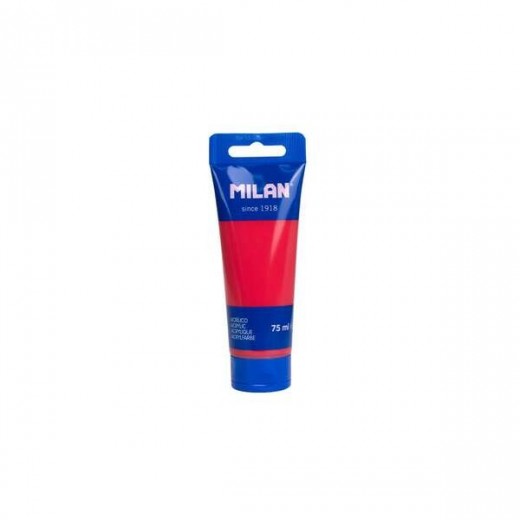 Milan Tubo de Pintura Acrilica 75ml - Pigmentos de Alta Calidad - Mezclable - Color Rojo Coral