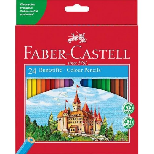 Faber-Castell Classic Colour Pack de 24 Lapices de Colores Hexagonales - Resistencia a la Rotura - Colores Surtidos