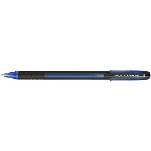 Uni-ball JetStream SX-101-10 Boligrafo de Tinta - Punta de Bola 1mm - Secado Instantaneo - Ideal para Zurdos - Color Azul