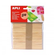 Apli Pack de 50 Palos Polo de Madera Natural 114 x 10 mm - Color Madera