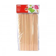 Apli Pack de 50 Palos de Madera Natural 200 x 3 mm - Color Madera