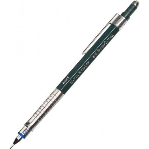 Faber-Castell TK-Fine Vario L Portaminas HB 0.7mm - Con Goma de Borrar - Clip de Metal - Color Verde