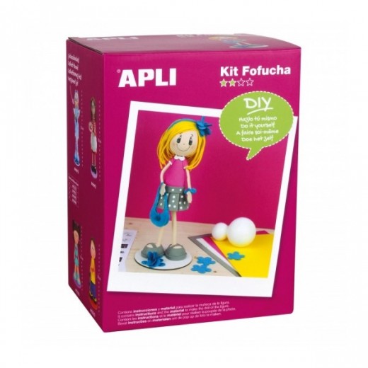 Apli Kit de Manualidades Fofucha Eva - Todo Incluido - Instrucciones Visuales - Nivel Medio