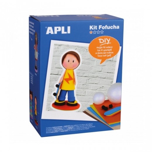 Apli Kit de Manualidades Fofucha Niño - Incluye Material Completo - Patrones e Instrucciones Visuales - Ideal para Principiantes