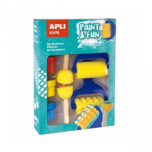 Apli Pack de Pintura para Niños - Incluye 3 Temperas y Accesorios - Fomenta la Creatividad y la Colaboracion