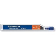 Staedtler Mars Micro Carbon 250 Tubo de 12 Minas de Grafito - Dureza B - Trazo 0.9mm -  Alta Resistencia