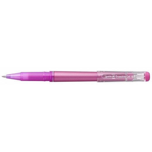 Uni-ball UF-222 Roller de Gel Borrable - Punta de Bola 0.7mm - Tinta Termosensible - Doble Goma Borradora - Color Rosa