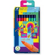 Staedtler Triplus Color 323 Pack de 10 Rotuladores de Punta Fina - Trazo 1mm Aprox - Tinta Base de Agua - Colores Surtidos