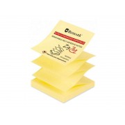 Bismark Taco de 100 Notas Adhesivas Zig-Zag 76x76mm - Adecuado para Dispensadores - Color Amarillo