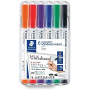 Staedtler Lumocolor 341 Pack de 6 Marcadores para Pizarra - Secado Rapido - Colores Surtidas