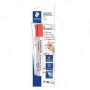 Staedtler Lumocolor 351 Rotulador para Pizarra Blanca - Trazo 2mm - Secado Rapido - Recargable - Color Rojo