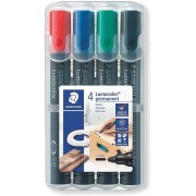 Staedtler Lumocolor 352 Pack de 4 Marcadores Permanentes - Secado Rapido - Colores Surtidos