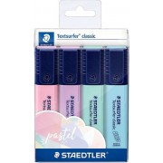 Staedtler Textsurfer Classic 364 Pack de 4 Marcadores Fluorescentes - Secado Rapido - Trazo 1 - 5mm Aprox - Colores Surtidos