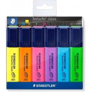 Staedtler Textsurfer Classic 364 Pack de 6 Marcadores Fluorescentes - Secado Rapido - Trazo 1 - 5mm Aprox - Colores Surtidos