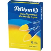 Pelikan Pack de 12 Ceras para Marcar - Punta Resistente - Ideal para Resaltar Textos - Color Amarillo