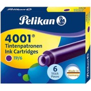 Pelikan Caja de 6 Cartuchos 4001 TP/6 - Compatible con Plumas Estilograficas Pelikan - Color Violeta