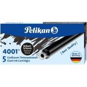 Pelikan 4001 GTP/5 Pack de 5 Cartuchos Largos - Tinta de Alta Calidad - Compatible con Plumas Estilograficas - Color Negro