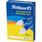 Pelikan Pack de 12 Ceras para Marcar - Punta Resistente - Ideal para Resaltar Textos - Color Blanco