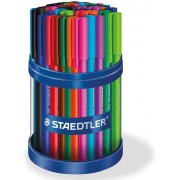 Staedtler Ball 432 Expositor de 50 Boligrafos de Bola - Trazo de 0.5mm - Escritura Suave - Colores Surtidos