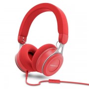 Energy Sistem Auriculares con Microfono - Ultraligeros y con Cable Plano Antienredos - Color Rojo