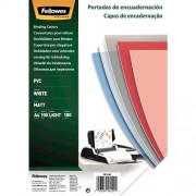 Fellowes Pack de 100 Portadas para Encuadernar de PVC A4 - 180 Micras - Alta Calidad - Color Blanco