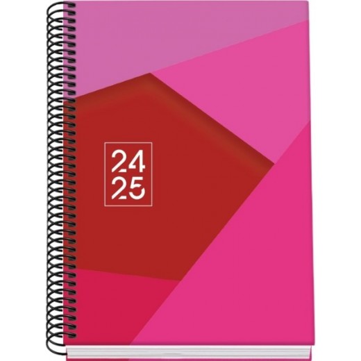 Dohe Tamgram Agenda Escolar Espiral A5 - Dia Pagina - Papel 70g/m2 - Cubierta de Carton Plastificado - Color Rosa