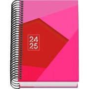 Dohe Tamgram Agenda Escolar Espiral A6 - Dia Pagina - Papel 70g/m2 - Cubierta de Carton Plastificado - Color Rosa