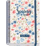 Dohe Spring Agenda Escolar Espiral A5 - Semana Vista - Papel 70g/m2 - Cubierta de Carton Plastificado - Cierre de Goma Elastica