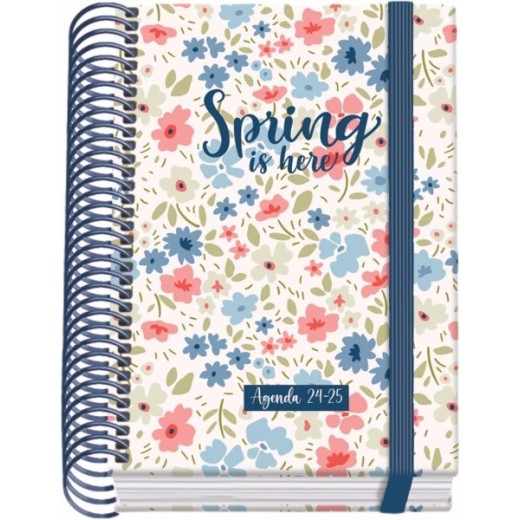 Dohe Spring Agenda Escolar Espiral A6 - Dia Pagina - Papel 70g/m2 - Cubierta de Carton Plastificado - Cierre de Goma Elastica