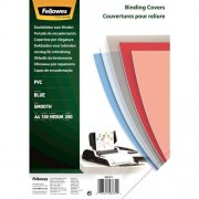 Fellowes Pack de 100 Portadas para Encuadernar de PVC A4 - 200 Micras - Muy Resistentes - Color Azul Transparente