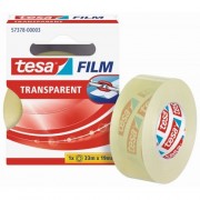 Tesa Tesafilm Cinta Autoadhesiva Transparente 19mmx33m - Resistente al Desgarro - Sin PVC