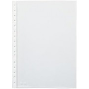 Pardo Pack de 100 Fundas Multitaladro Folio Transparentes 60 Micras - Acabado Piel de Naranja - Refuerzo en Blanco