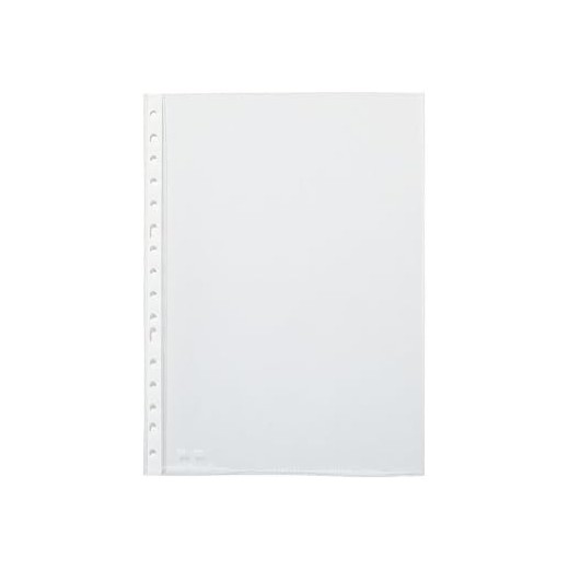 Pardo Pack de 100 Fundas Multitaladro Folio Transparentes 60 Micras - Acabado Piel de Naranja - Refuerzo en Blanco