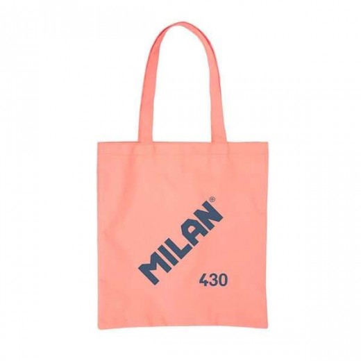 Milan Serie 1918 Tote Bag Bolsa de Tela - Tamaño  50x38x41cm - Asa Larga 27cm - Tejido 'ripstop' - Color Rosa