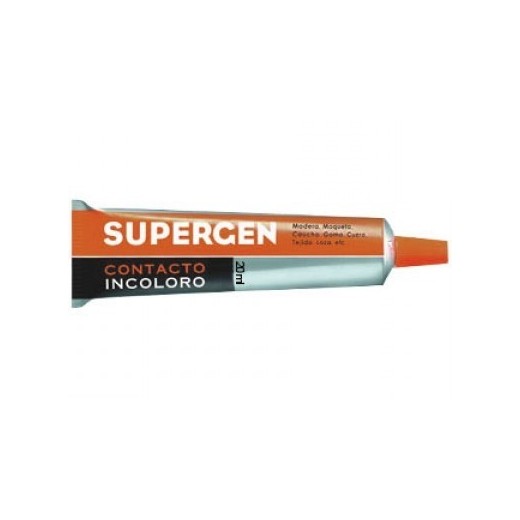 Supergen Contacto Pegamento Incoloro 20ml - Secado Rapido - No Contiene Tolueno - Resistencia al Envejecimiento y a los Rayos UV