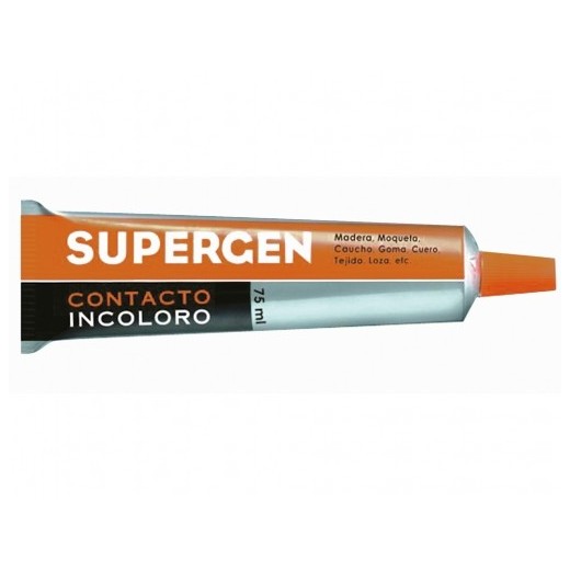 Supergen Contacto Pegamento Incoloro 75ml - Secado Rapido - No Contiene Tolueno - Resistencia al Envejecimiento y a los Rayos UV