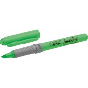 Bic Highlighter Grip Marcador Fluorescente - Tinta con Base de Agua - Punta Biselada - Trazo entre 1.60 y 3.30 mm - Color Verde