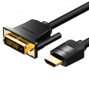 Vention Conversor DVI Macho a HDMI Macho - 1m - Color Negro